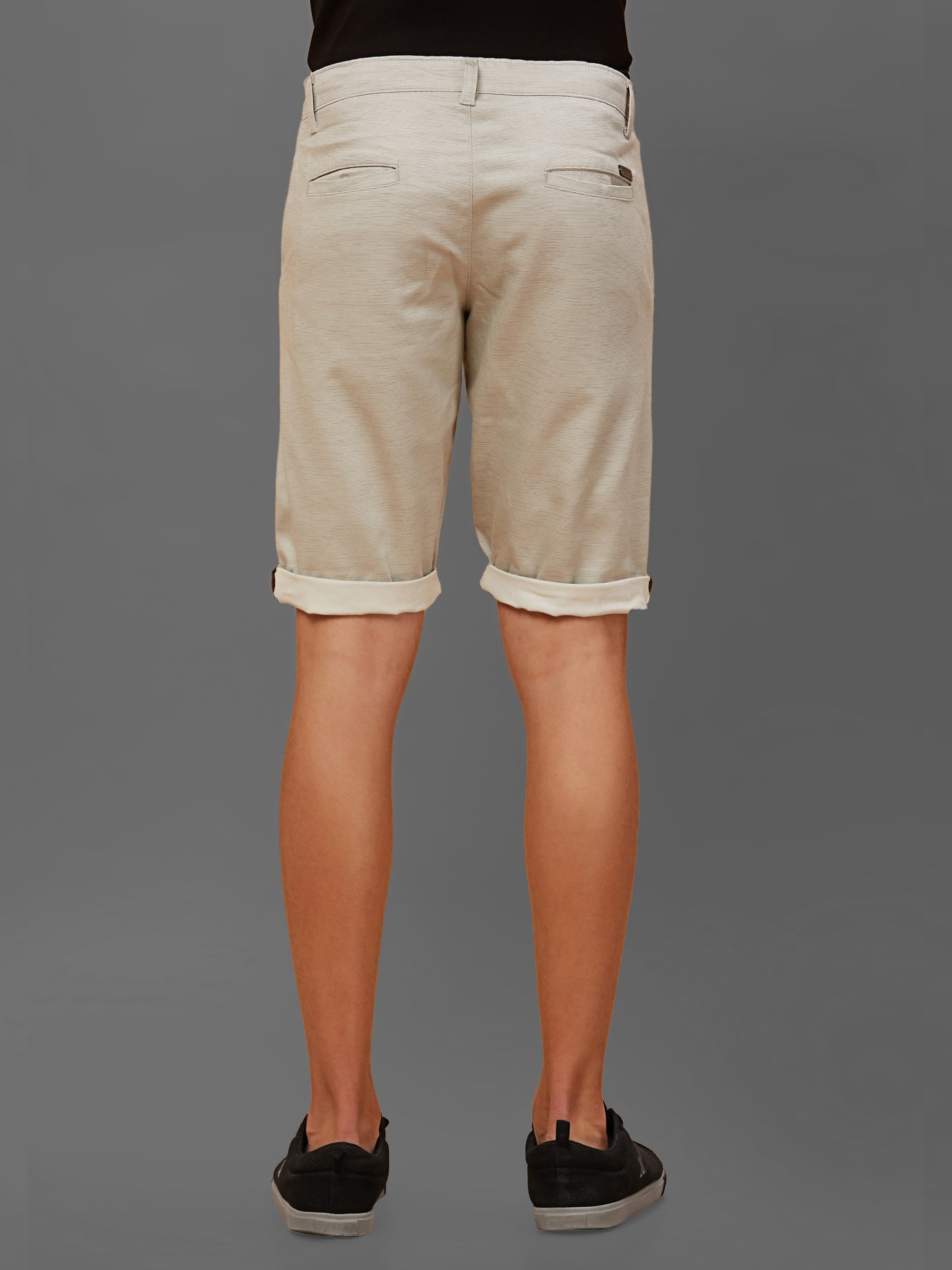 Printed Beige Stretchable Shorts