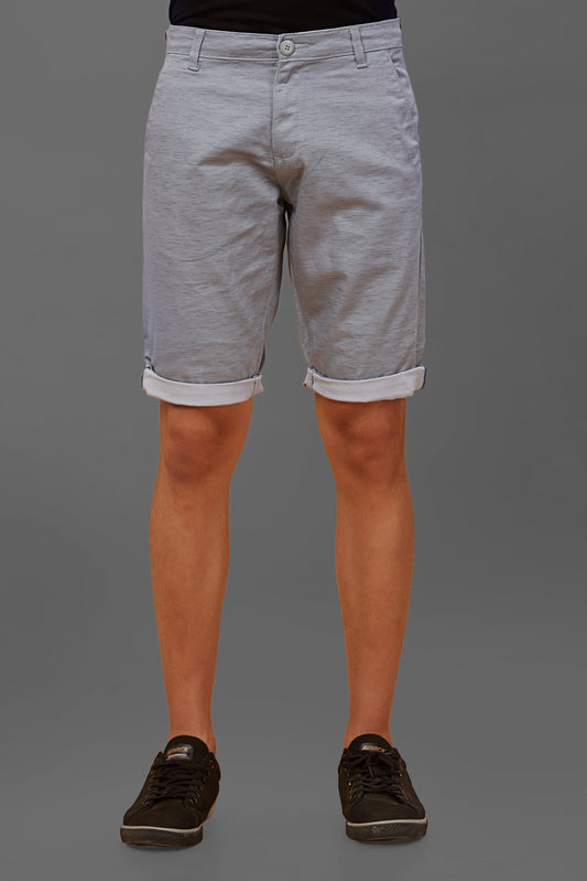 Printed Light Blue Stretchable Shorts
