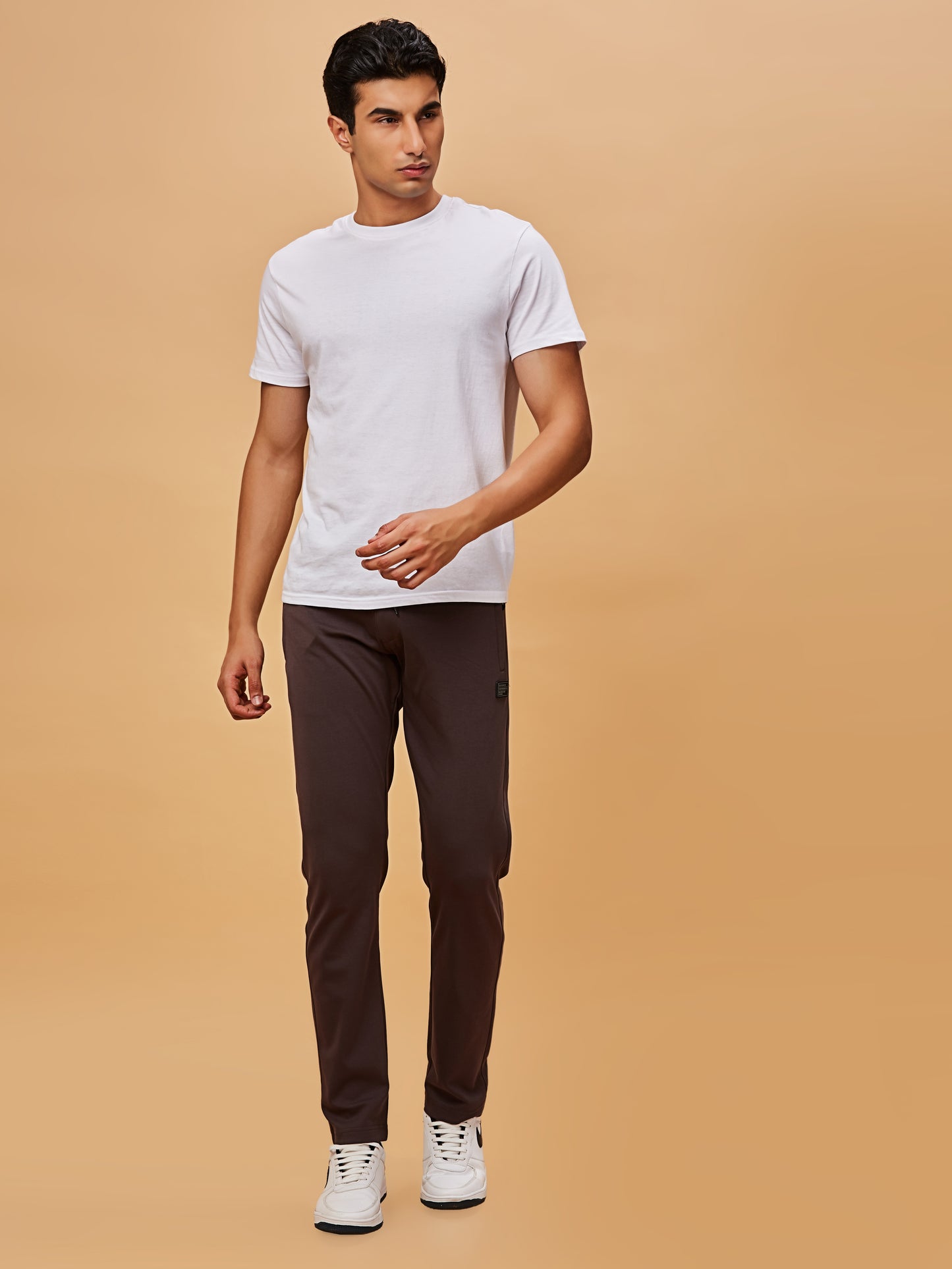 Men Solid Stretchable Track Pant-Grey