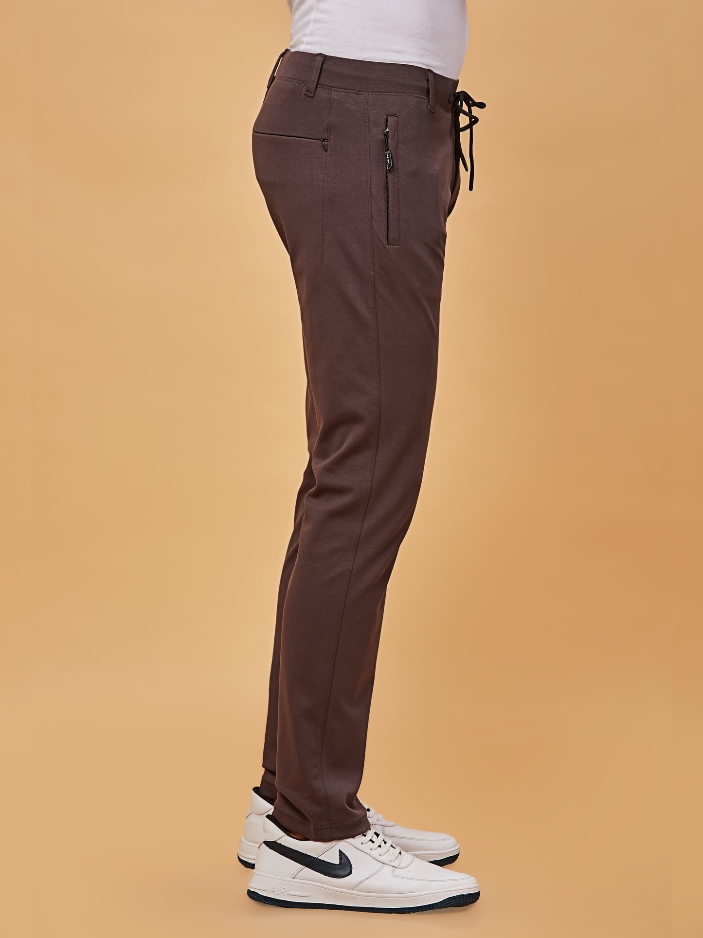Men Solid Stretchable Track Pant-Grey