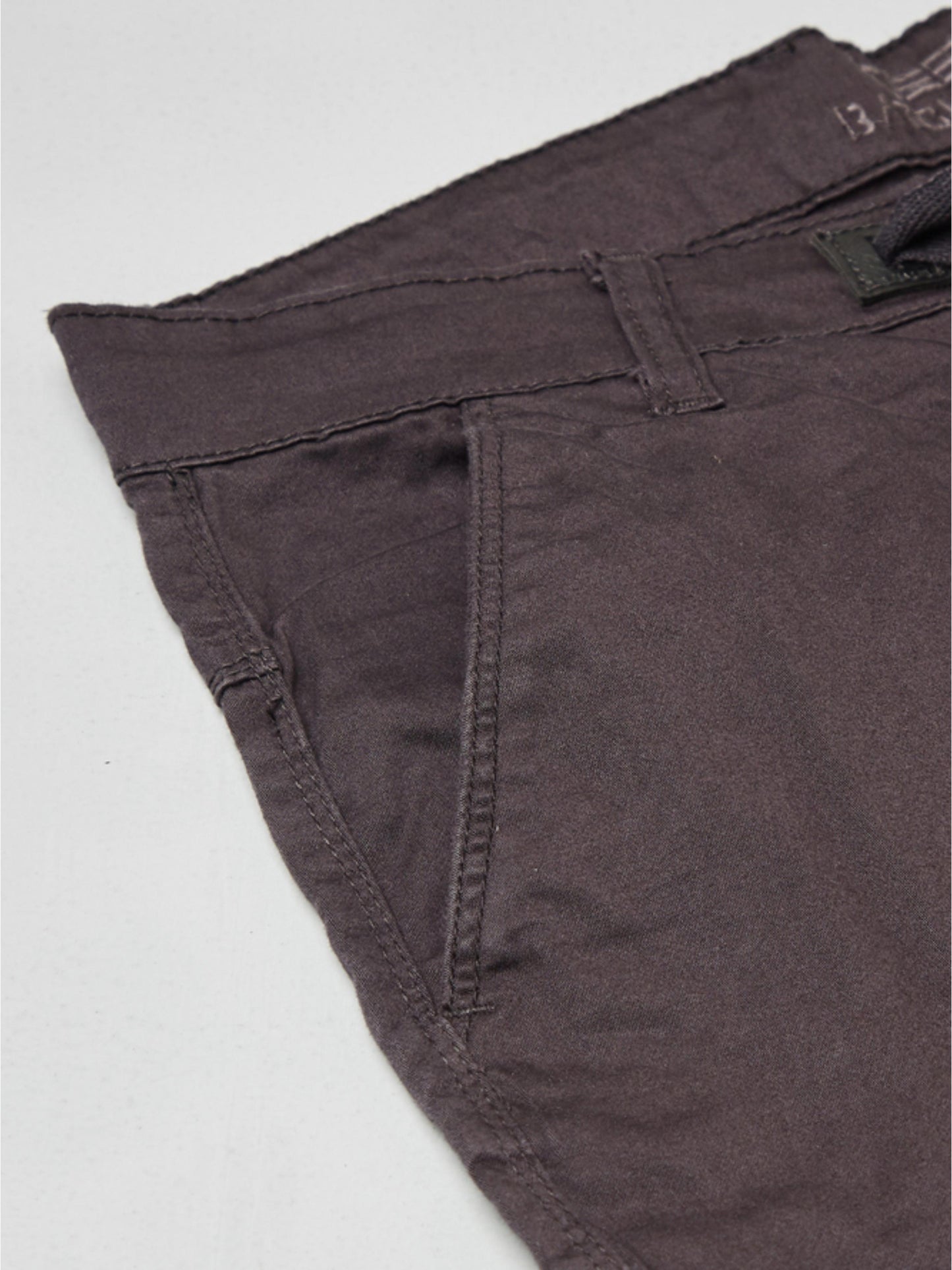 Multi Pocket Stretchable Grey Cargo