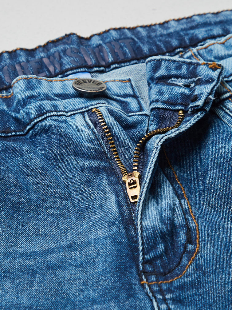 Stretchable Dark Blue Denim Shorts