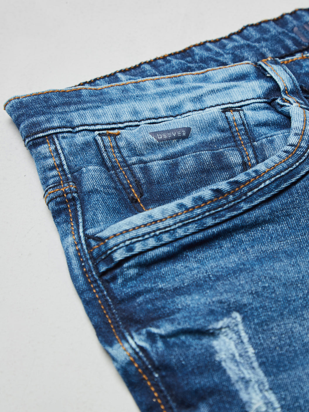 Stretchable Dark Blue Denim Shorts