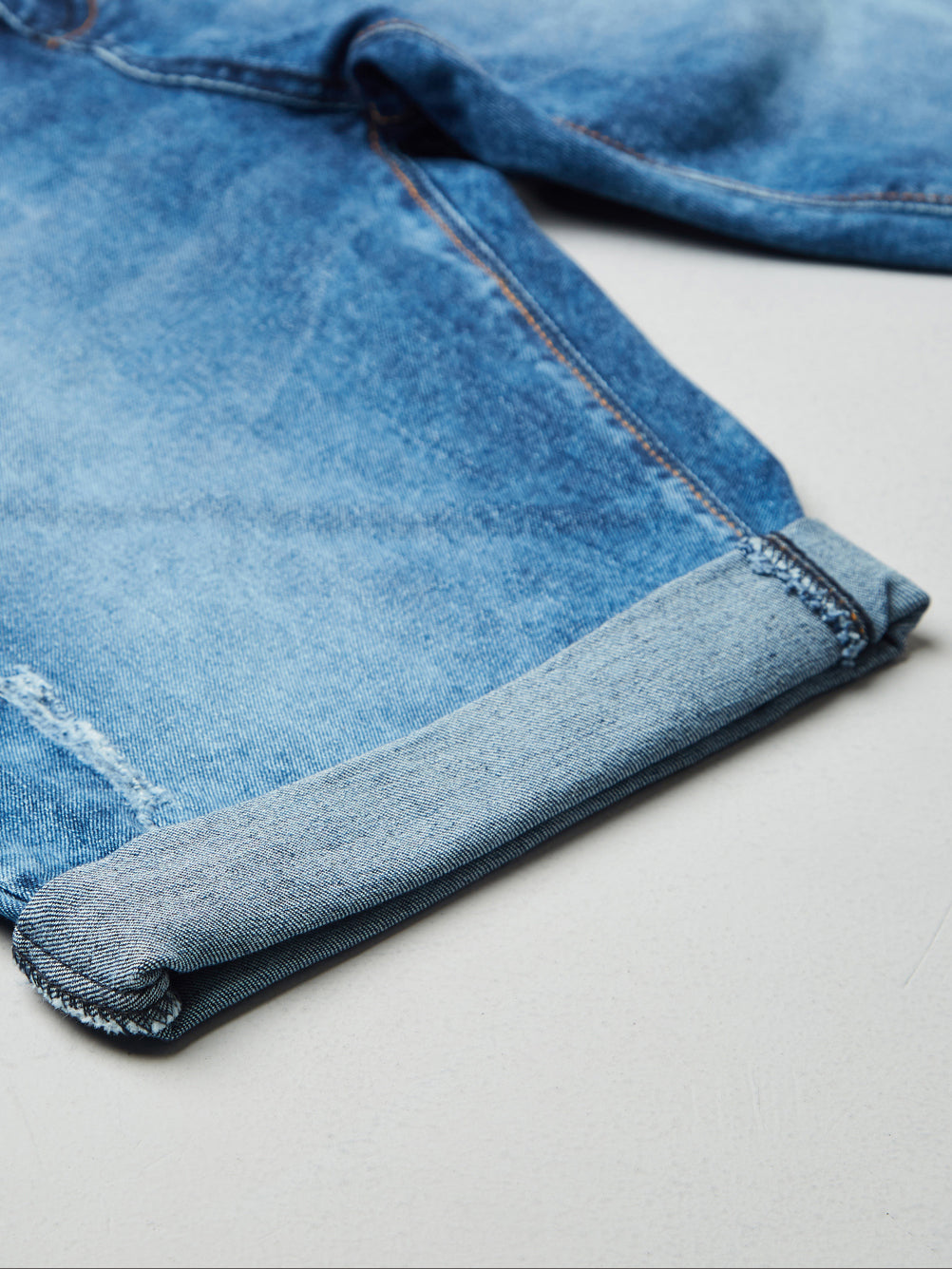 Stretchable Dark Blue Denim Shorts