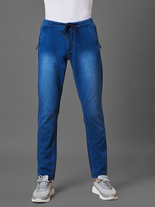Elasticated Knit Denim Stretchable Light Blue Lounge Pants