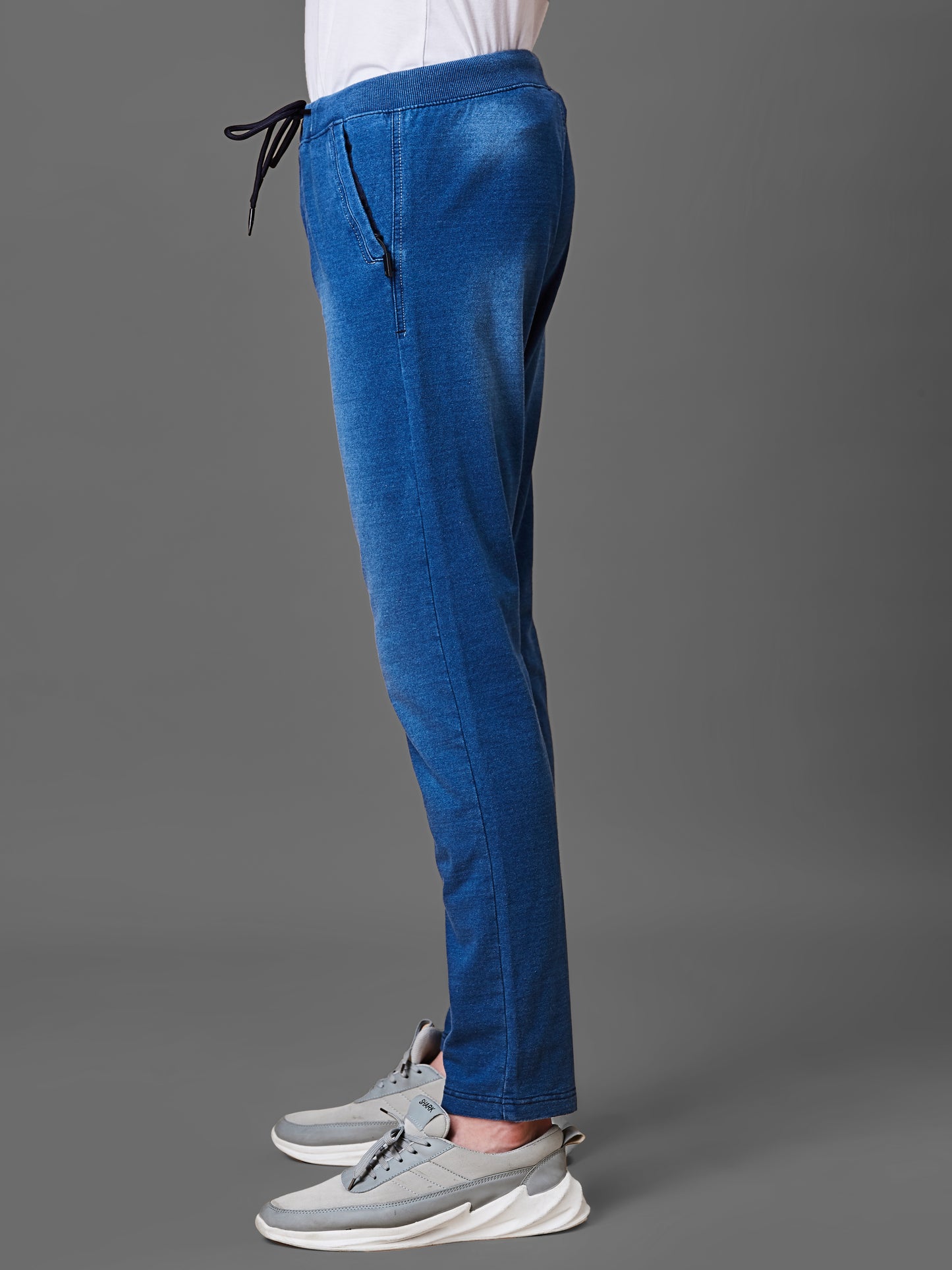 Elasticated Knit Denim Stretchable Light Blue Lounge Pants