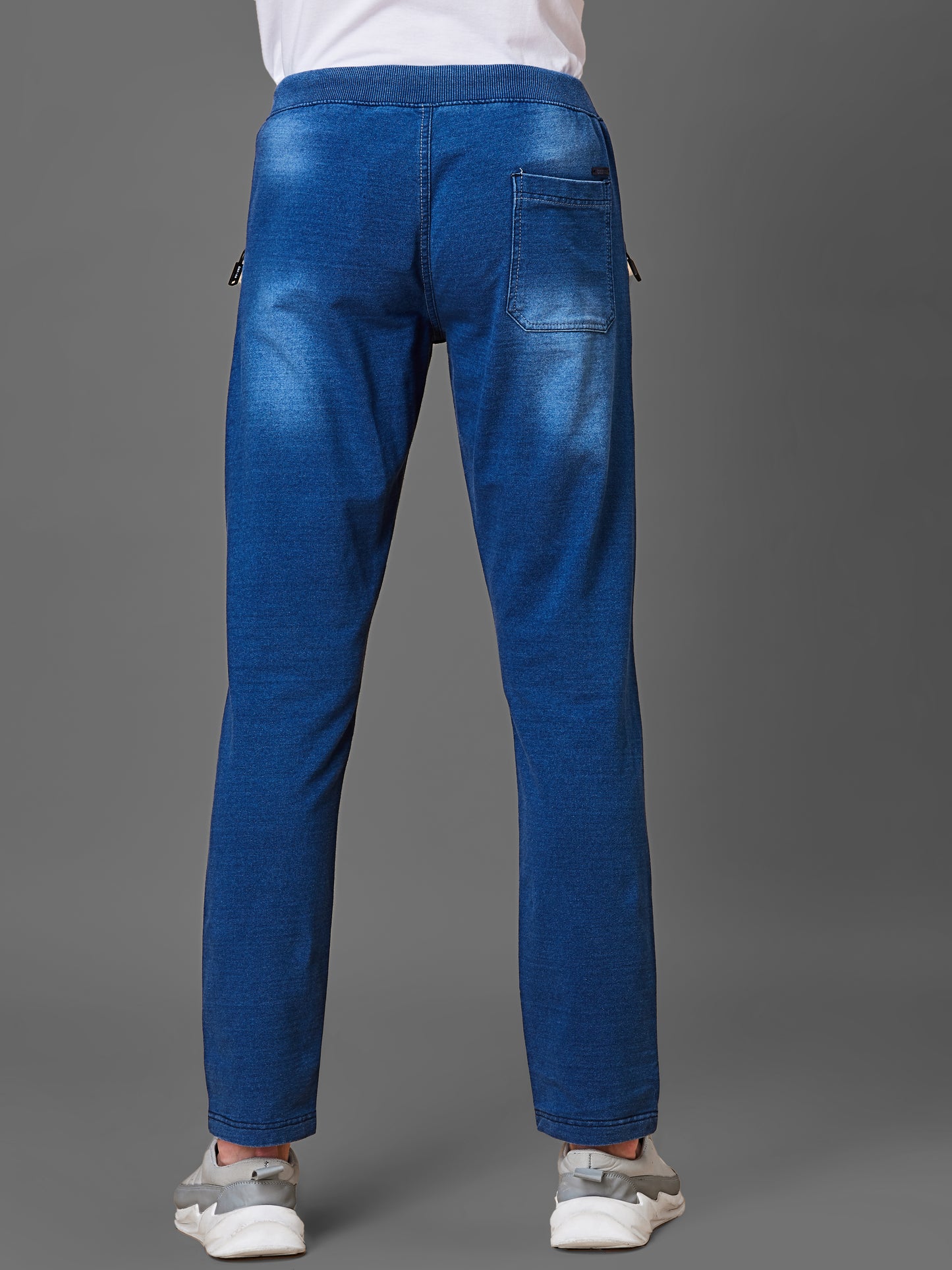 Elasticated Knit Denim Stretchable Light Blue Lounge Pants