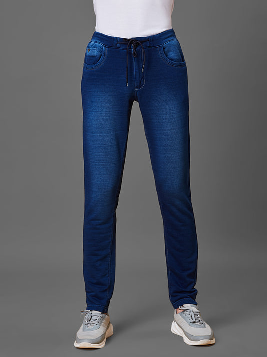 Elasticated Knit Denim Stretchable Light Blue Lounge Pants