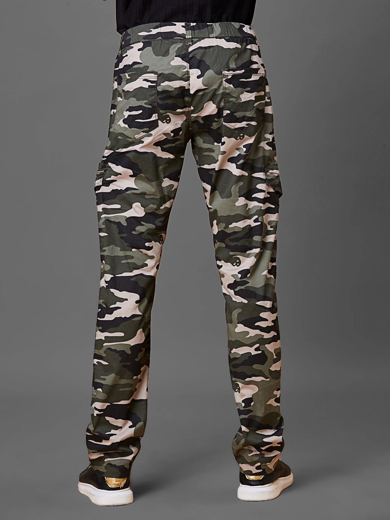 Elasticated Waist Multi Pocket Stretchable Camo Lounge Pants