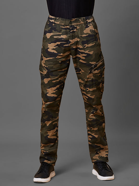 Elasticated Waist Multi Pocket Stretchable Camo Lounge Pants