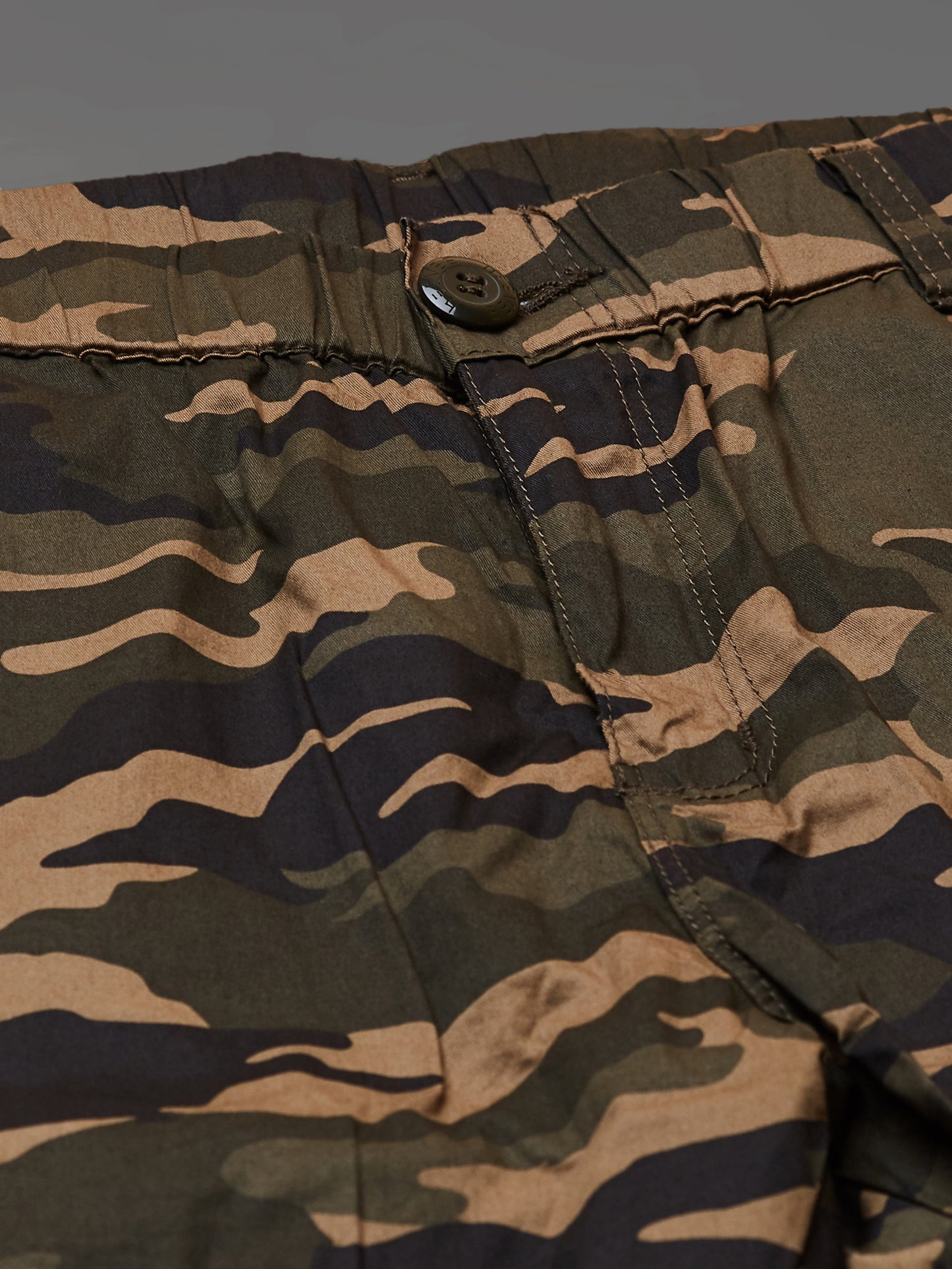 Elasticated Waist Multi Pocket Stretchable Camo Lounge Pants