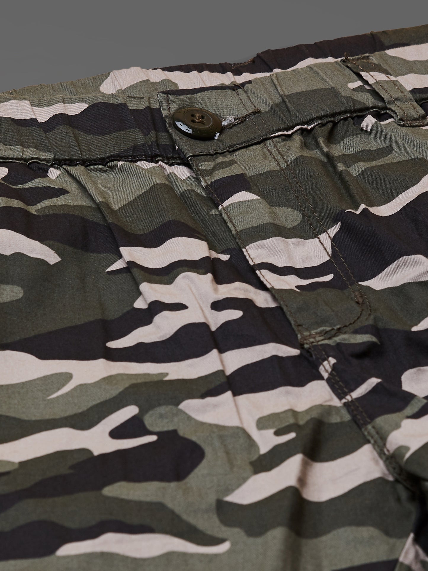 Elasticated Waist Multi Pocket Stretchable Camo Lounge Pants