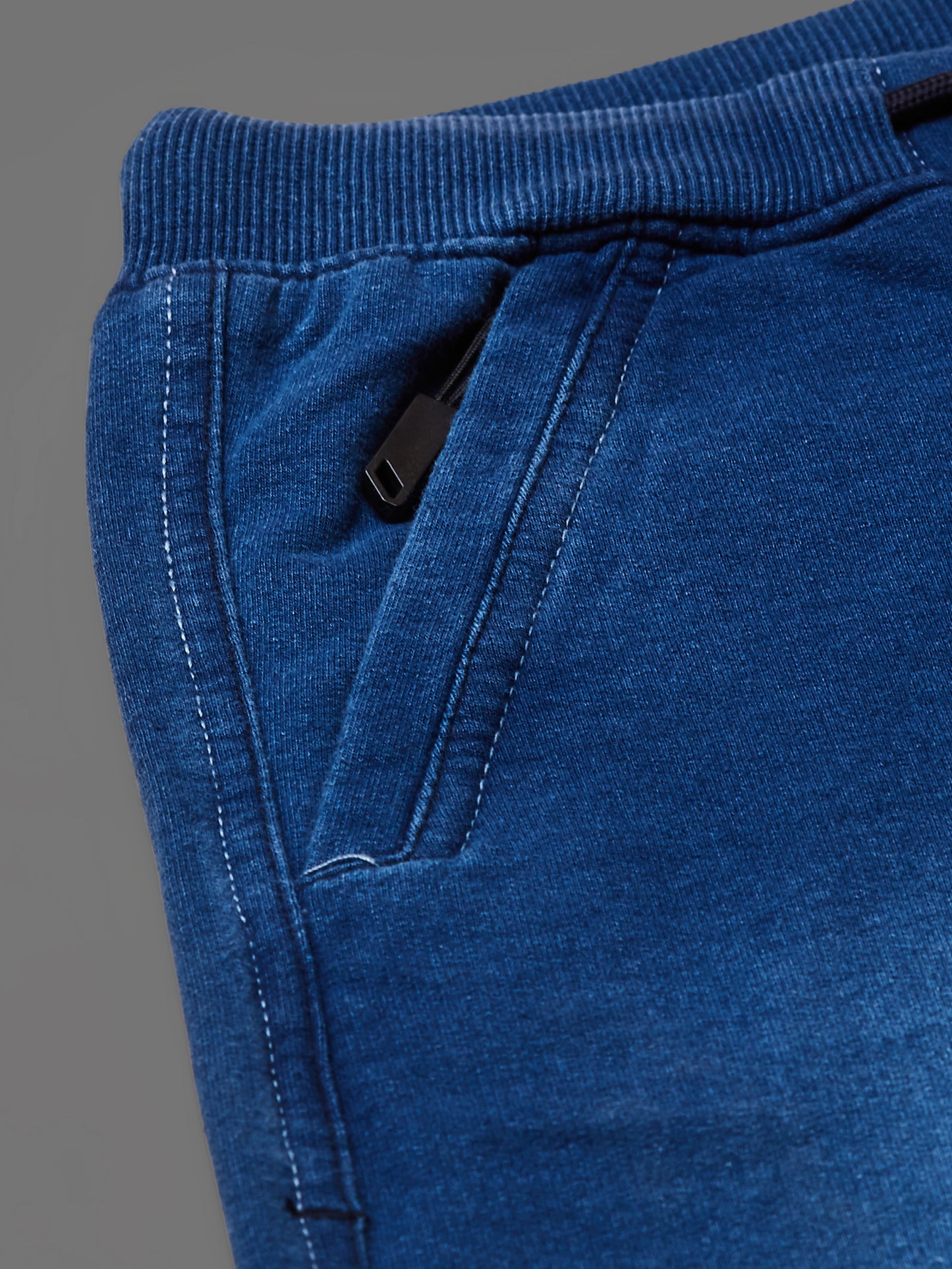 Elasticated Knit Denim Stretchable Light Blue Lounge Pants