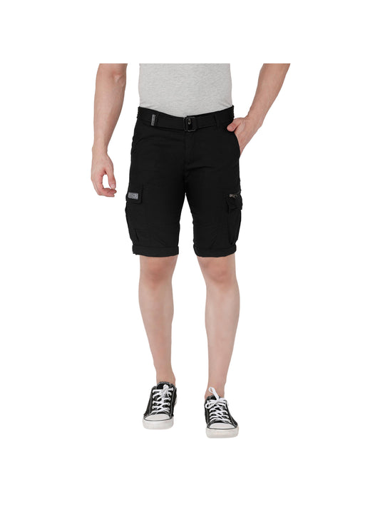 Solid Men Black Three Fourths