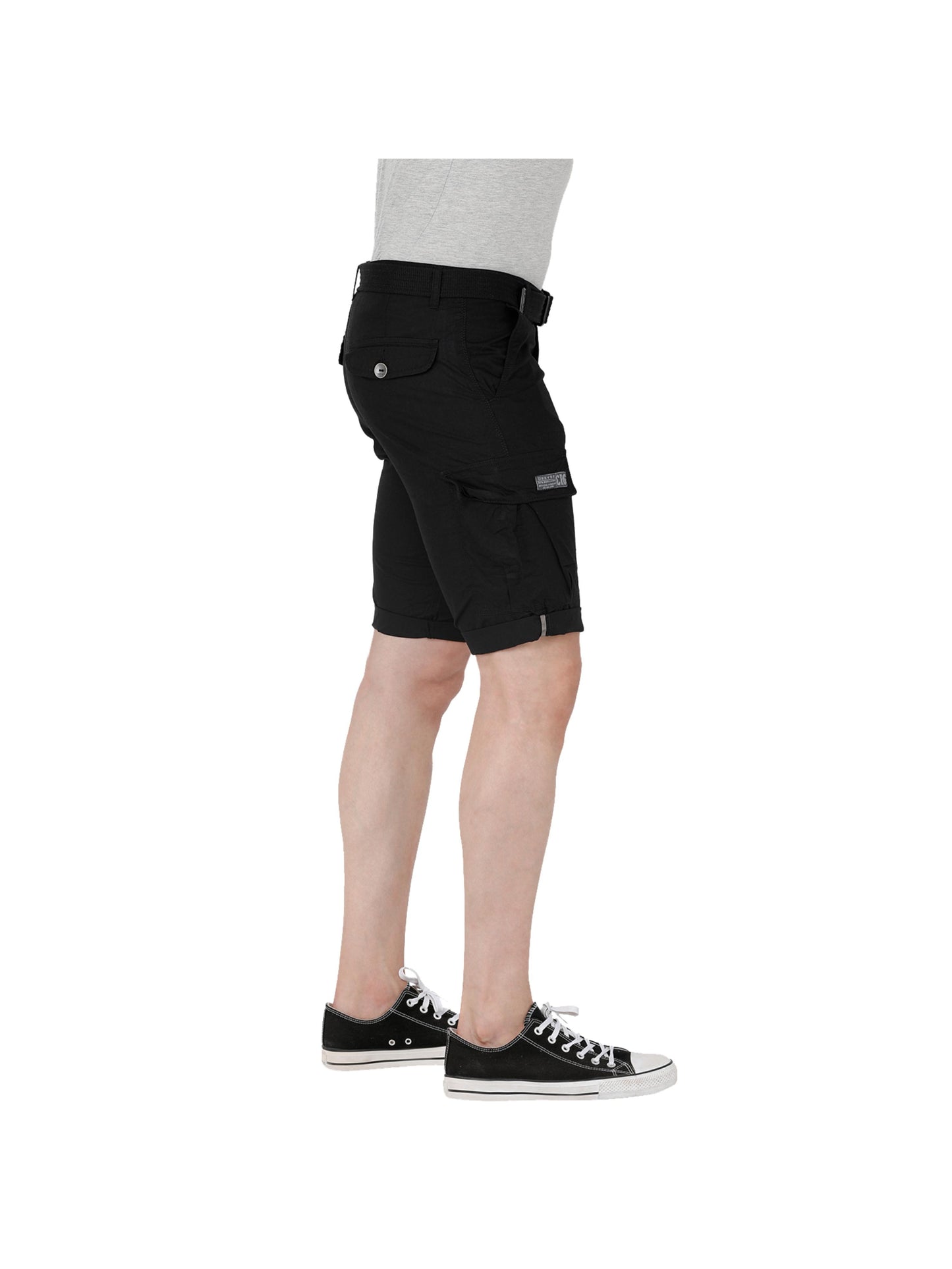 Solid Men Black Three Fourths