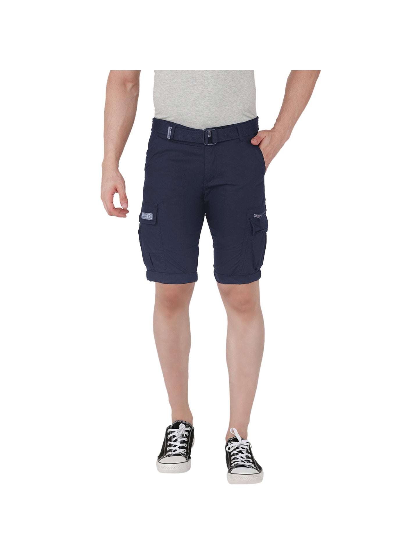 Solid Men Navy Three Fourths