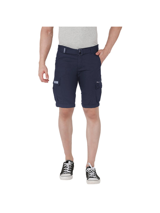 Solid Men Navy Three Fourths