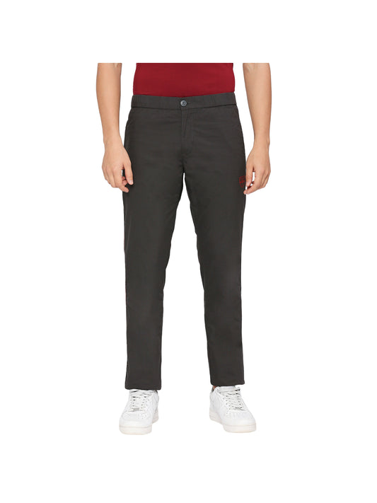 Men Grey Solid Track Pants