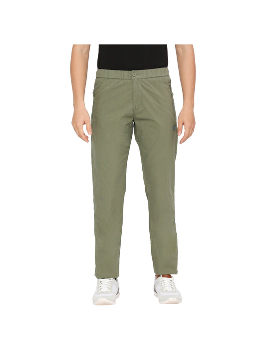 Men Green Solid Track Pants