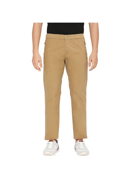 Men Khaki  Solid Track Pants