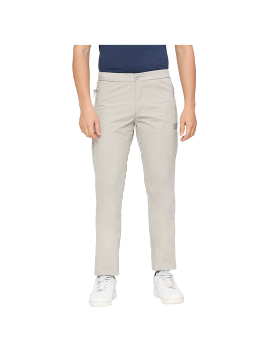 Men Grey Solid Track Pants