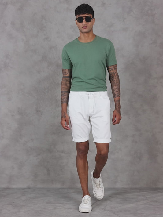 Casual White Shorts with Drawstring